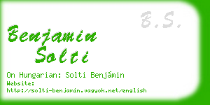 benjamin solti business card